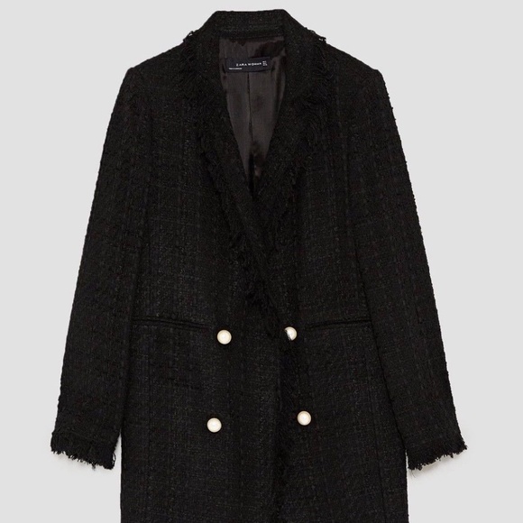 zara black boucle jacket